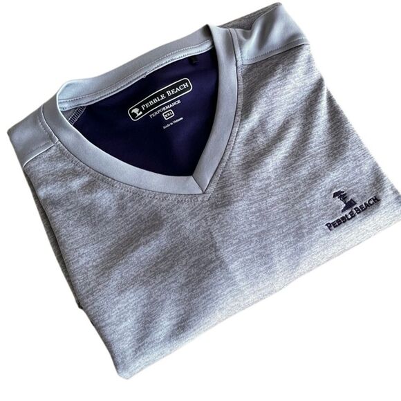 Pebble Beach Other - Pebble Beach Performance Men’s XXL Gray V-Neck Pullover Long Sleeve Golf